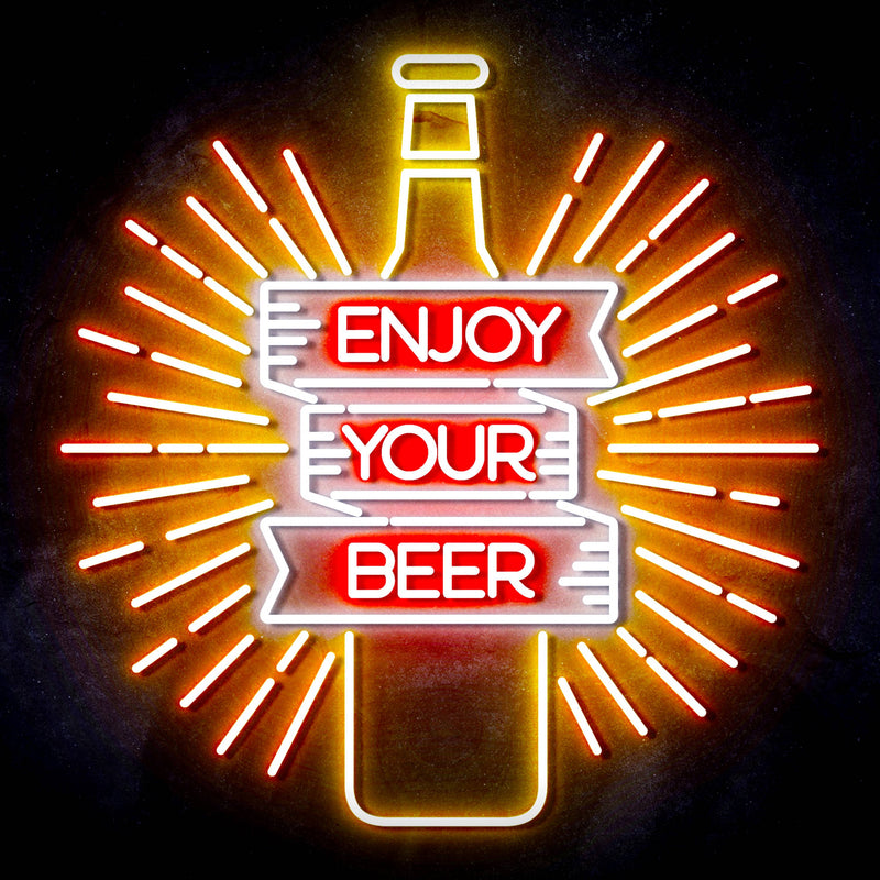 Enjoy Your Beer Ultra-Bright LED Sign with Remote (Neon-Style, LED Technology) - LED Gift Works