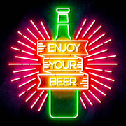 Enjoy Your Beer Ultra-Bright LED Sign with Remote (Neon-Style, LED Technology) - LED Gift Works
