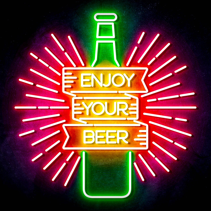 Enjoy Your Beer Ultra-Bright LED Sign with Remote (Neon-Style, LED Technology) - LED Gift Works