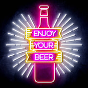 Enjoy Your Beer Ultra-Bright LED Sign with Remote (Neon-Style, LED Technology) - LED Gift Works