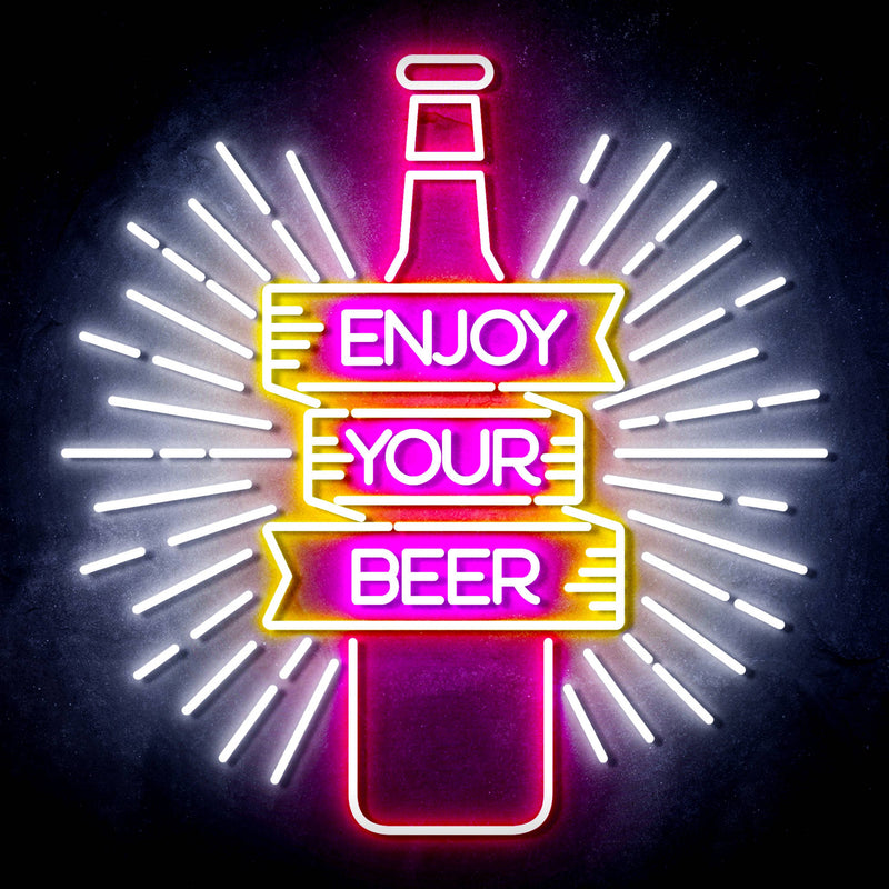 Enjoy Your Beer Ultra-Bright LED Sign with Remote (Neon-Style, LED Technology) - LED Gift Works