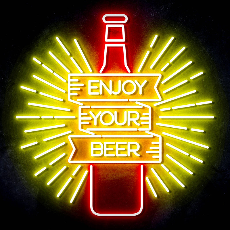Enjoy Your Beer Ultra-Bright LED Sign with Remote (Neon-Style, LED Technology) - LED Gift Works