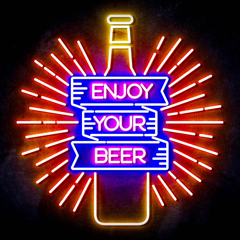 Enjoy Your Beer Ultra-Bright LED Sign with Remote (Neon-Style, LED Technology) - LED Gift Works