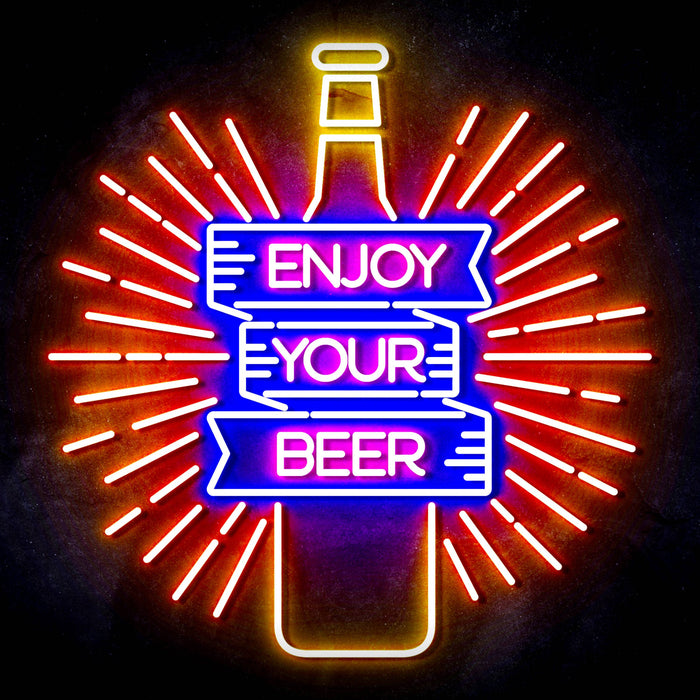 Enjoy Your Beer Ultra-Bright LED Sign with Remote (Neon-Style, LED Technology) - Way Up Gifts