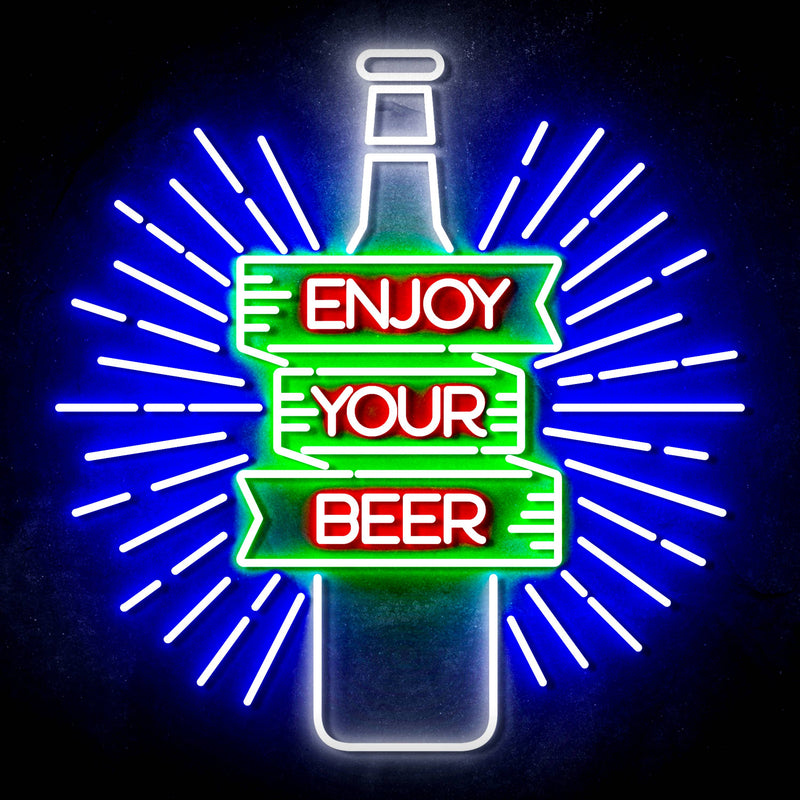 Enjoy Your Beer Ultra-Bright LED Sign with Remote (Neon-Style, LED Technology) - LED Gift Works