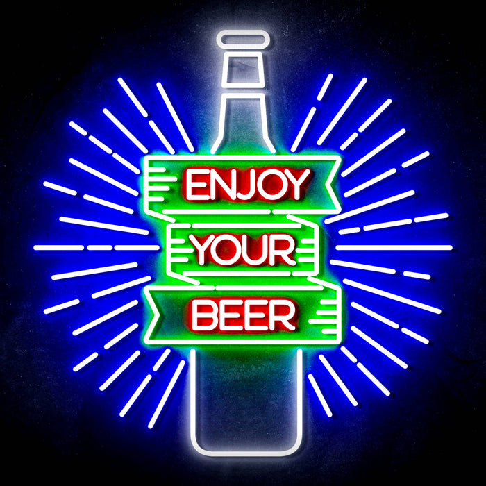 Enjoy Your Beer Ultra-Bright LED Sign with Remote (Neon-Style, LED Technology) - Way Up Gifts