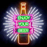 Enjoy Your Beer Ultra-Bright LED Sign with Remote (Neon-Style, LED Technology) - LED Gift Works