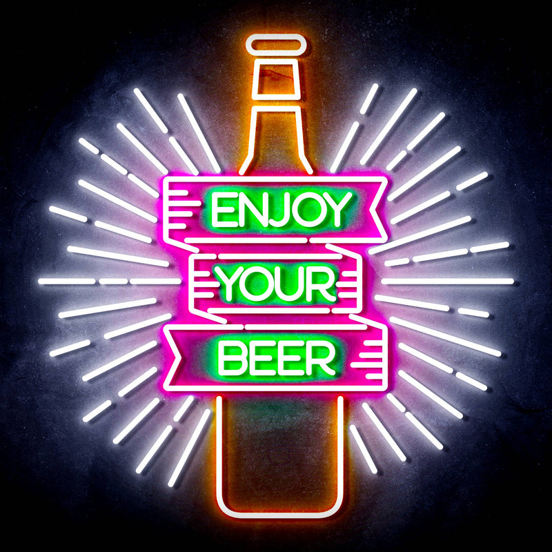 Enjoy Your Beer Ultra-Bright LED Sign with Remote (Neon-Style, LED Technology) - LED Gift Works