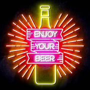 Enjoy Your Beer Ultra-Bright LED Sign with Remote (Neon-Style, LED Technology) - LED Gift Works