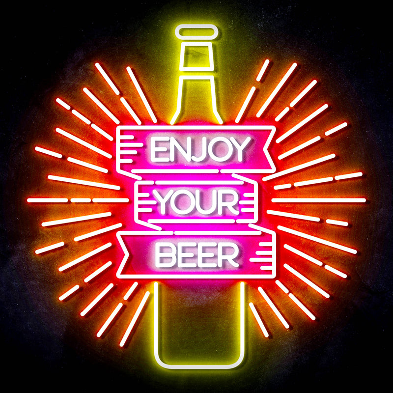 Enjoy Your Beer Ultra-Bright LED Sign with Remote (Neon-Style, LED Technology) - LED Gift Works