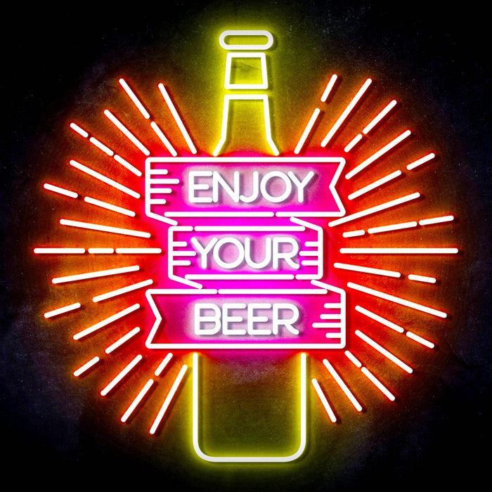 Enjoy Your Beer Ultra-Bright LED Sign with Remote (Neon-Style, LED Technology) - Way Up Gifts
