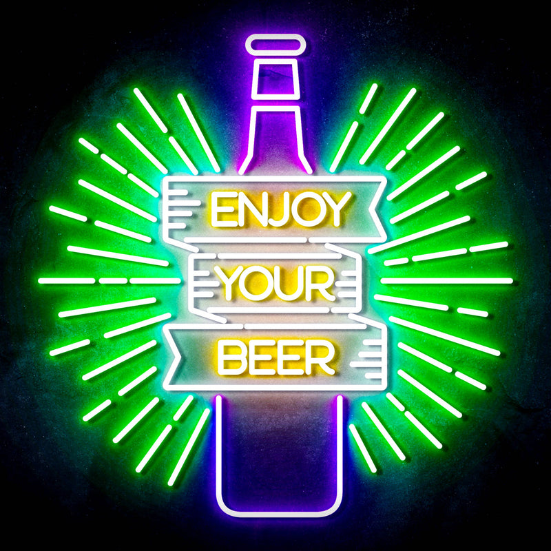 Enjoy Your Beer Ultra-Bright LED Sign with Remote (Neon-Style, LED Technology) - LED Gift Works