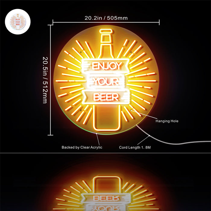 Enjoy Your Beer Ultra-Bright LED Sign with Remote (Neon-Style, LED Technology) - Way Up Gifts