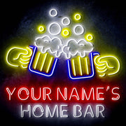 Personalized Ultra-Bright Beer Mugs Home Bar LED Sign with Remote (Neon-Style, LED Technology) - LED Gift Works