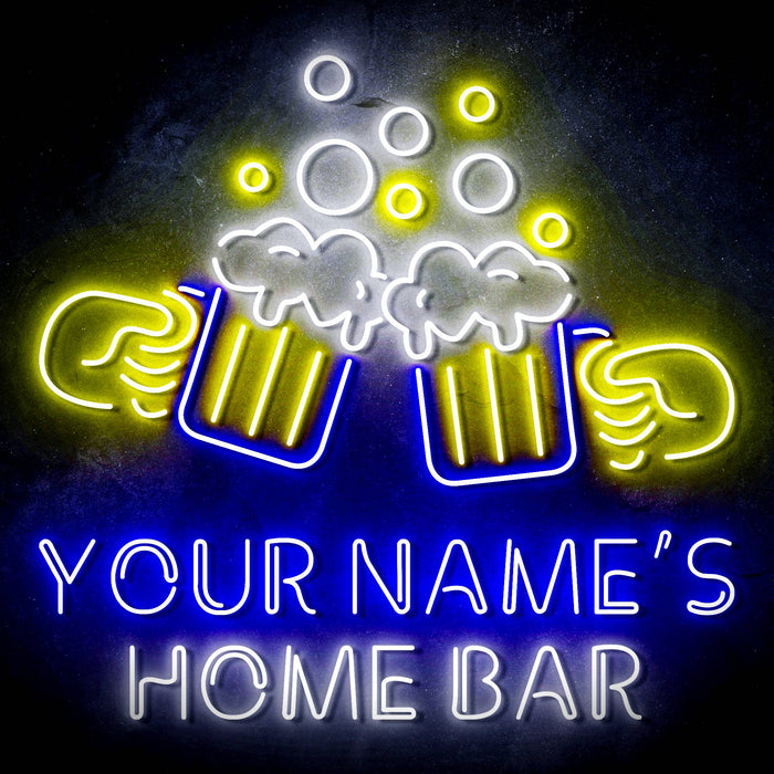 Personalized Ultra-Bright Beer Mugs Home Bar LED Sign with Remote (Neon-Style, LED Technology) - Way Up Gifts