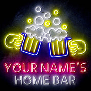 Personalized Ultra-Bright Beer Mugs Home Bar LED Sign with Remote (Neon-Style, LED Technology) - LED Gift Works