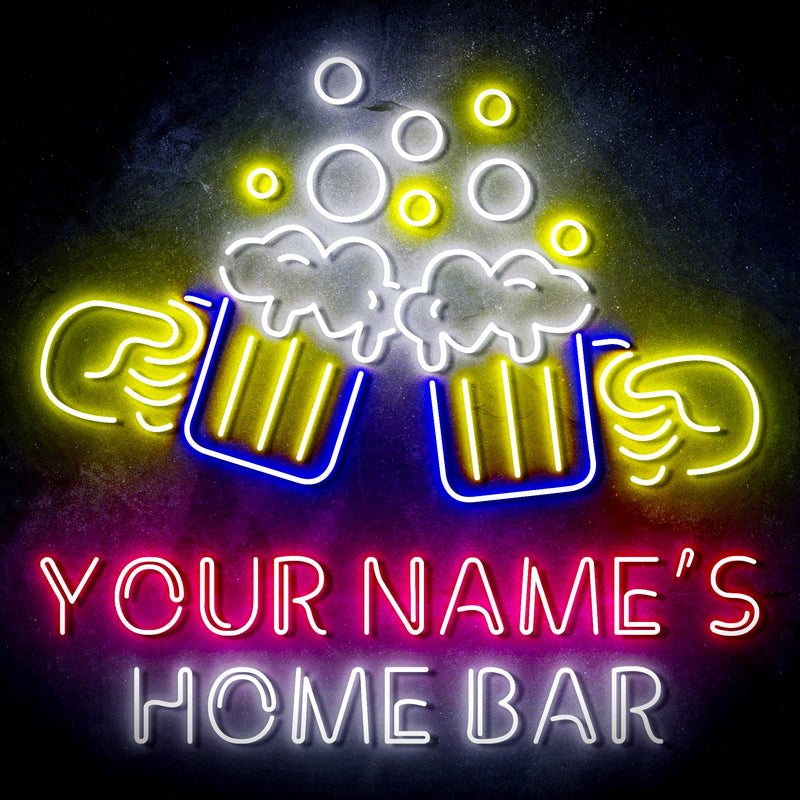 Personalized Ultra-Bright Beer Mugs Home Bar LED Sign with Remote (Neon-Style, LED Technology) - LED Gift Works
