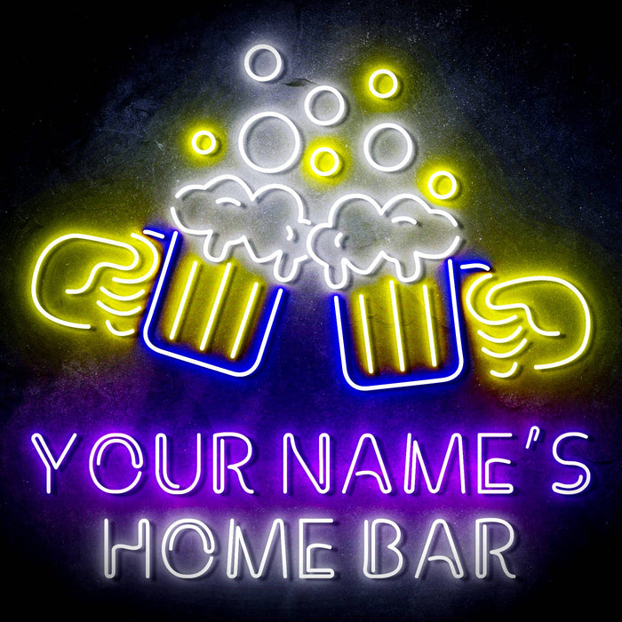 Personalized Ultra-Bright Beer Mugs Home Bar LED Sign with Remote (Neon-Style, LED Technology) - Way Up Gifts