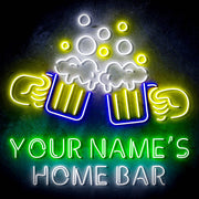 Personalized Ultra-Bright Beer Mugs Home Bar LED Sign with Remote (Neon-Style, LED Technology) - LED Gift Works