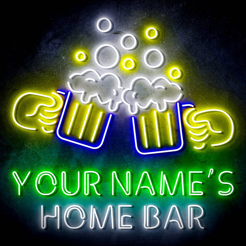 Personalized Ultra-Bright Beer Mugs Home Bar LED Sign with Remote (Neon-Style, LED Technology) - LED Gift Works