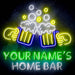 Personalized Ultra-Bright Beer Mugs Home Bar LED Sign with Remote (Neon-Style, LED Technology) - Way Up Gifts