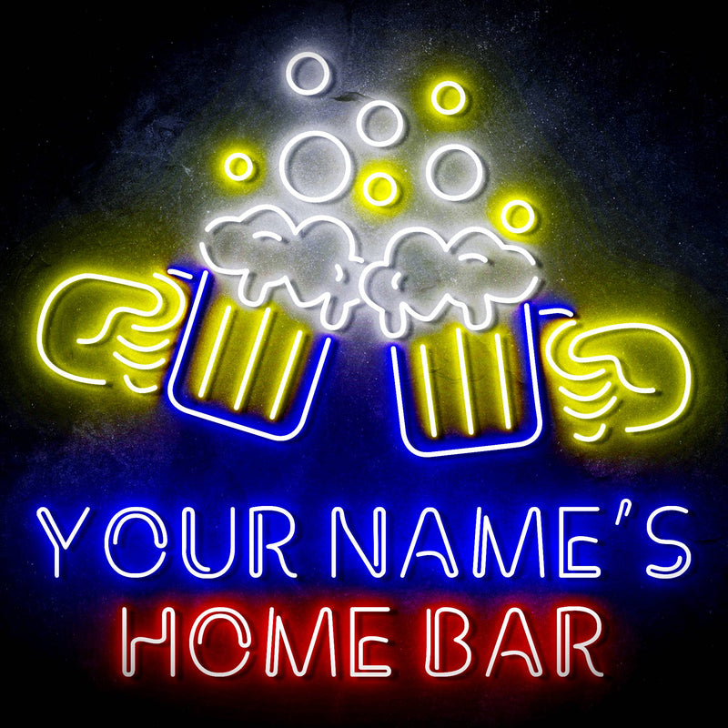 Personalized Ultra-Bright Beer Mugs Home Bar LED Sign with Remote (Neon-Style, LED Technology) - LED Gift Works