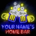 Personalized Ultra-Bright Beer Mugs Home Bar LED Sign with Remote (Neon-Style, LED Technology) - Way Up Gifts