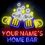 Personalized Ultra-Bright Beer Mugs Home Bar LED Sign with Remote (Neon-Style, LED Technology) - LED Gift Works
