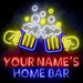 Personalized Ultra-Bright Beer Mugs Home Bar LED Sign with Remote (Neon-Style, LED Technology) - Way Up Gifts