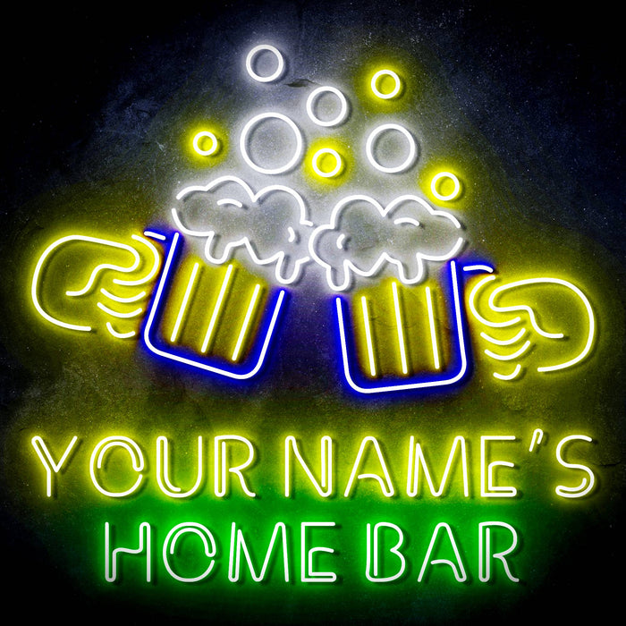 Personalized Ultra-Bright Beer Mugs Home Bar LED Sign with Remote (Neon-Style, LED Technology) - Way Up Gifts