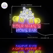 Personalized Ultra-Bright Beer Mugs Home Bar LED Sign with Remote (Neon-Style, LED Technology) - LED Gift Works