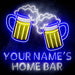 Custom Ultra-Bright Beer Mugs Bar LED Sign with Remote (Neon-Style, LED Technology) - Way Up Gifts