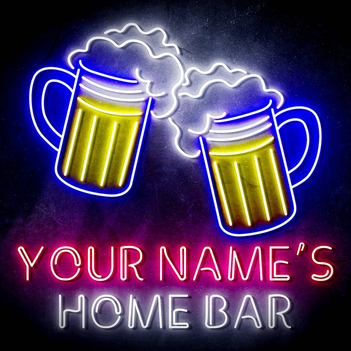 Custom Ultra-Bright Beer Mugs Bar LED Sign with Remote (Neon-Style, LED Technology) - Way Up Gifts