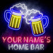 Custom Ultra-Bright Beer Mugs Bar LED Sign with Remote (Neon-Style, LED Technology) - Way Up Gifts