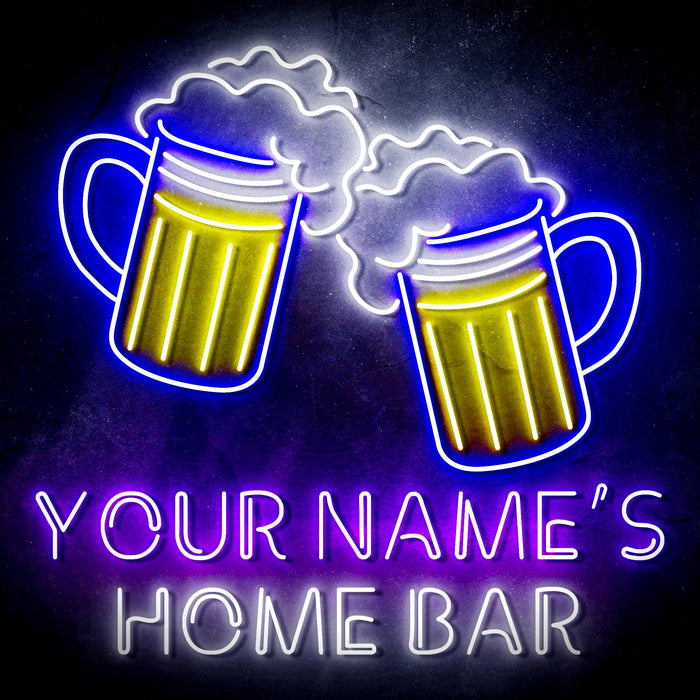 Custom Ultra-Bright Beer Mugs Bar LED Sign with Remote (Neon-Style, LED Technology) - Way Up Gifts