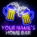 Custom Ultra-Bright Beer Mugs Bar LED Sign with Remote (Neon-Style, LED Technology) - Way Up Gifts