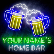 Custom Ultra-Bright Beer Mugs Bar LED Sign with Remote (Neon-Style, LED Technology) - LED Gift Works