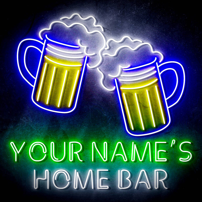Custom Ultra-Bright Beer Mugs Bar LED Sign with Remote (Neon-Style, LED Technology) - Way Up Gifts