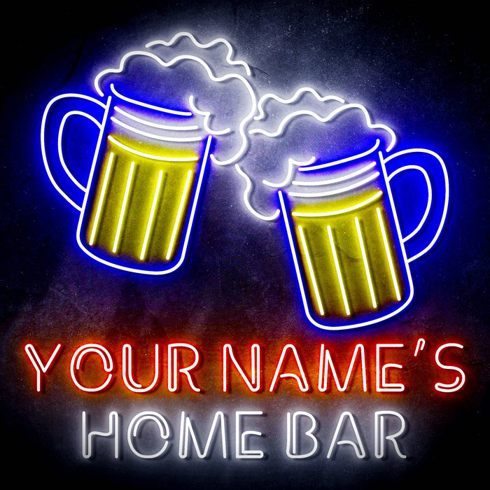 Custom Ultra-Bright Beer Mugs Bar LED Sign with Remote (Neon-Style, LED Technology) - Way Up Gifts