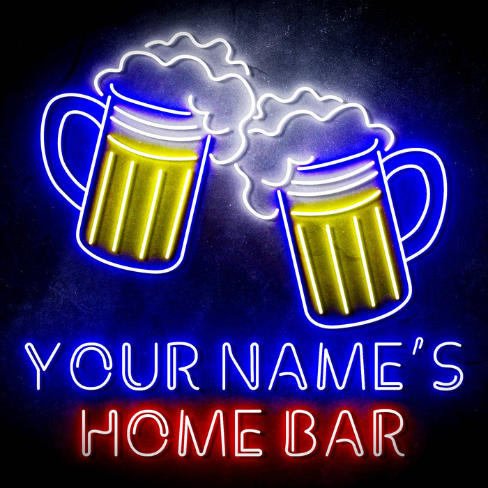 Custom Ultra-Bright Beer Mugs Bar LED Sign with Remote (Neon-Style, LED Technology) - Way Up Gifts