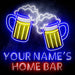 Custom Ultra-Bright Beer Mugs Bar LED Sign with Remote (Neon-Style, LED Technology) - Way Up Gifts