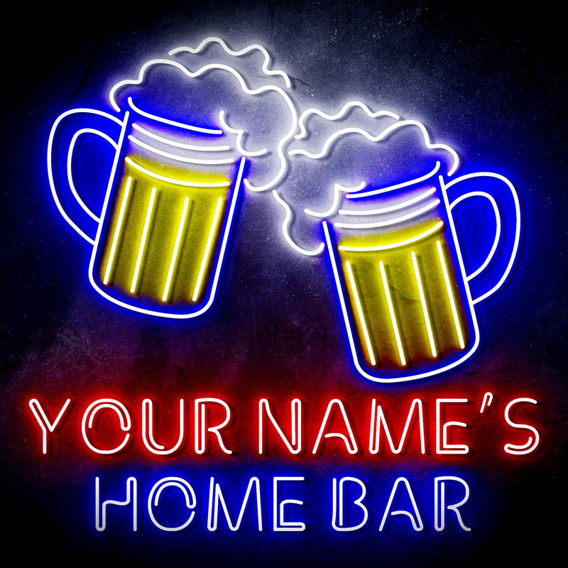 Custom Ultra-Bright Beer Mugs Bar LED Sign with Remote (Neon-Style, LED Technology) - LED Gift Works