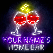 Personalized Ultra-Bright Wine Glasses Home Bar LED Sign with Remote (Neon-Style, LED Technology) - LED Gift Works