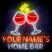 Personalized Ultra-Bright Wine Glasses Home Bar LED Sign with Remote (Neon-Style, LED Technology) - Way Up Gifts