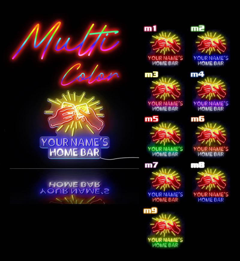 Personalized Ultra-Bright Gin Home Bar LED Sign with Remote (Neon-Style, LED Technology) - LED Gift Works