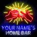 Personalized Ultra-Bright Gin Home Bar LED Sign with Remote (Neon-Style, LED Technology) - Way Up Gifts