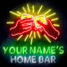 Personalized Ultra-Bright Gin Home Bar LED Sign with Remote (Neon-Style, LED Technology) - Way Up Gifts