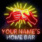 Personalized Ultra-Bright Gin Home Bar LED Sign with Remote (Neon-Style, LED Technology) - LED Gift Works