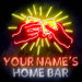 Personalized Ultra-Bright Gin Home Bar LED Sign with Remote (Neon-Style, LED Technology) - Way Up Gifts