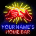 Personalized Ultra-Bright Gin Home Bar LED Sign with Remote (Neon-Style, LED Technology) - Way Up Gifts